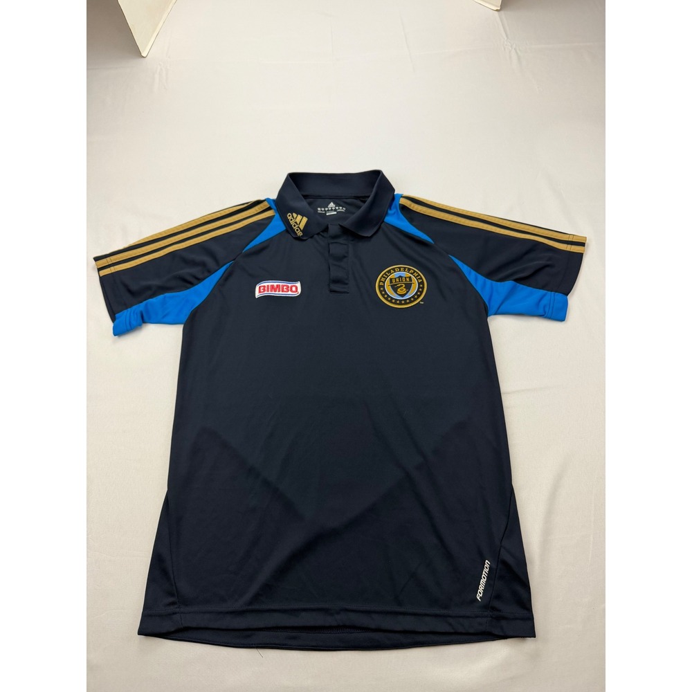 Adidas Philadelphia Union Polo Shirt Mens Medium Navy Blue Soccer Formotion‎ MLS